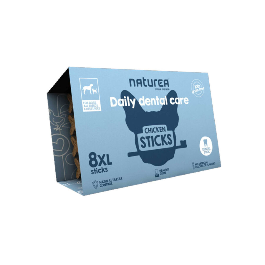 8 sticks Naturea Snacks Dent&aacute;rios XL Daily Care de Frango para c&atilde;es, , large Imagem n&uacute;mero 1