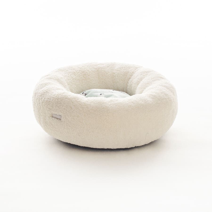 Leeby Cama Redonda Amov&iacute;vel Branca com Ovelhas para gatinhos, , large Imagem n&uacute;mero 1