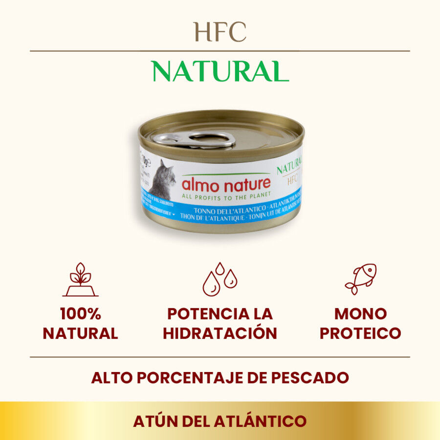 70 g Almo Nature HFC Atum do Atl&acirc;ntico em lata para gatos, , large Imagem n&uacute;mero 2