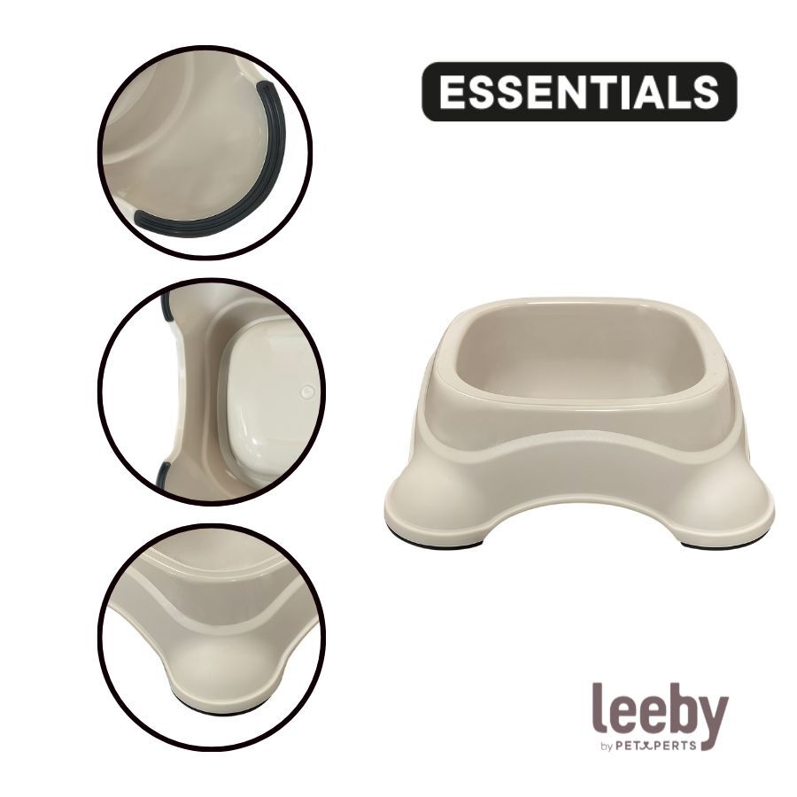 Leeby Comedouro de Pl&aacute;stico Taupe para c&atilde;es, , large Imagem n&uacute;mero 3