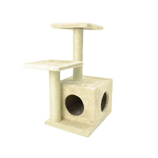 TK-Pet Corvus Arranhador com gruta branca para gatos