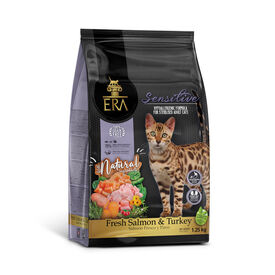 Era Sensitive Salmão e Peru Ração para gatos 