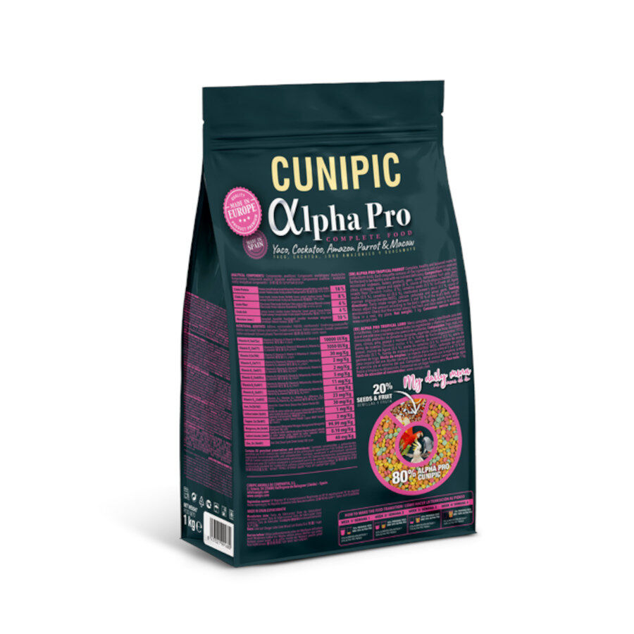 1 kg Cunipic Alpha Pro Parrots Tropical Blend  Comida para Papagaios, , large Imagem n&uacute;mero 2