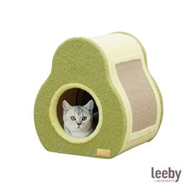 Leeby Alphonse cama nido com arranhador em forma de abacate para gatos