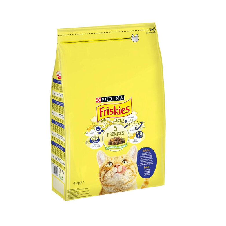 Friskies Adult Bacalhau com Truta e Legumes Ração para gatos, , large image number null