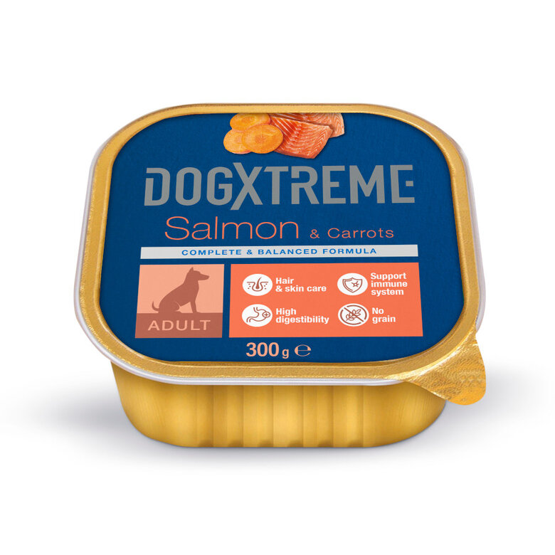 300 g Dogxtreme Adult Salmão e Cenouras terrina para cães ,  Imagem número 1 300 g Dogxtreme Adult Salmão e Cenouras terrina para cães , , large Imagem número 1