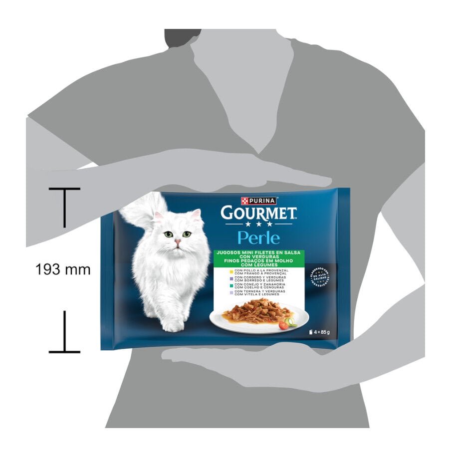 4 saquetas x 85 g Gourmet Perle Filetes de Carne com Legumes em molho saquetas para gatos &ndash; Multipack 4, , large Imagem n&uacute;mero 3