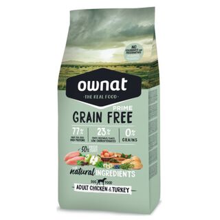 Ownat Grain Free Adult Frango e Peru ração para cães