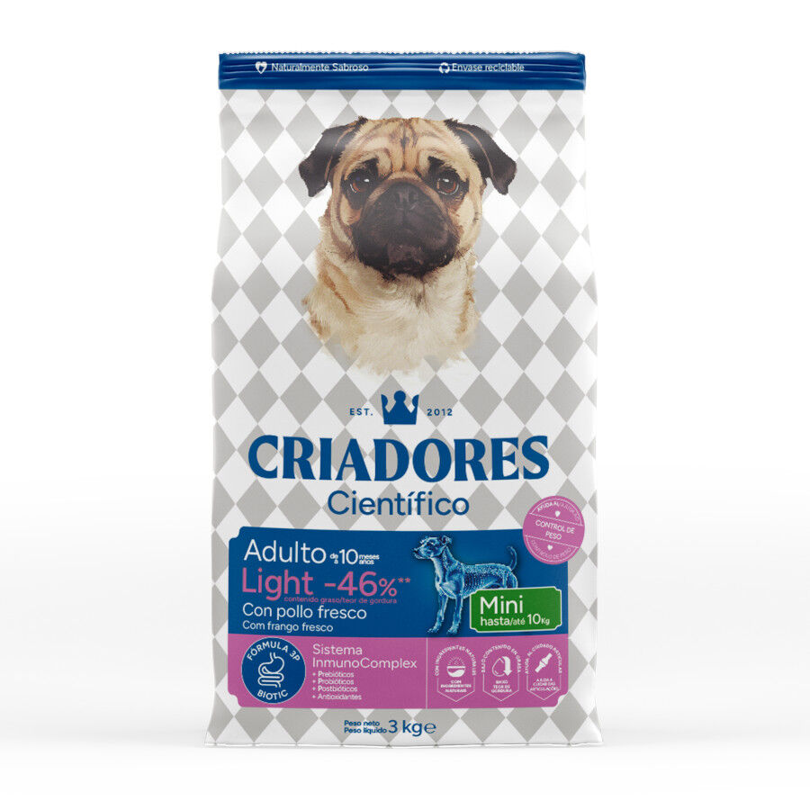 Criadores Cient&iacute;fico light -46% de gordura Adulto Mini Ra&ccedil;&atilde;o de frango para c&atilde;es, , large Imagem n&uacute;mero 1