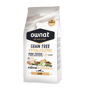 Ownat Grain Free Hypoallergenic Cordeiro ração para cães