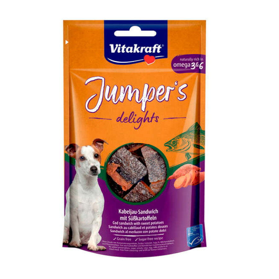 80 g Vitakraft Bocaditos Jumper's Delights Peixe para c&atilde;es, , large Imagem n&uacute;mero 1