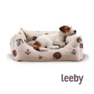 Leeby Alcofa com Capa Amovível Branca com Ouriços para cães