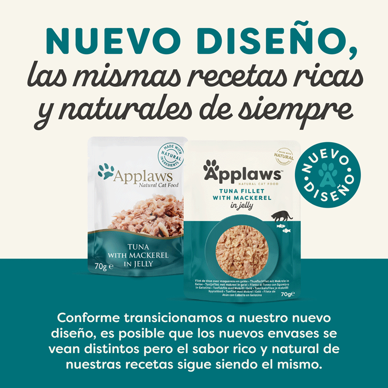 70 g Applaws Atum e Cavala em gelatina saqueta para gatos, , large Imagem n&uacute;mero 2