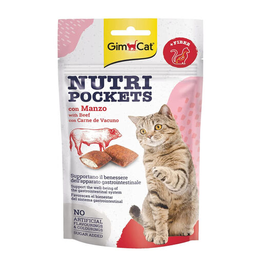 Gimcat Biscoitos Nutri Pockets Boi e Malte para gatos, , large image number null