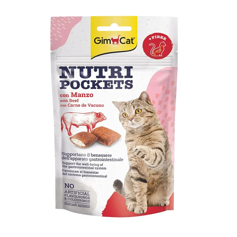 60 g Gimcat Nutri Pockets Biscoitos de Carne de Vaca e Malte para gatos,  Imagem número 1 60 g Gimcat Nutri Pockets Biscoitos de Carne de Vaca e Malte para gatos, , large Imagem número 1
