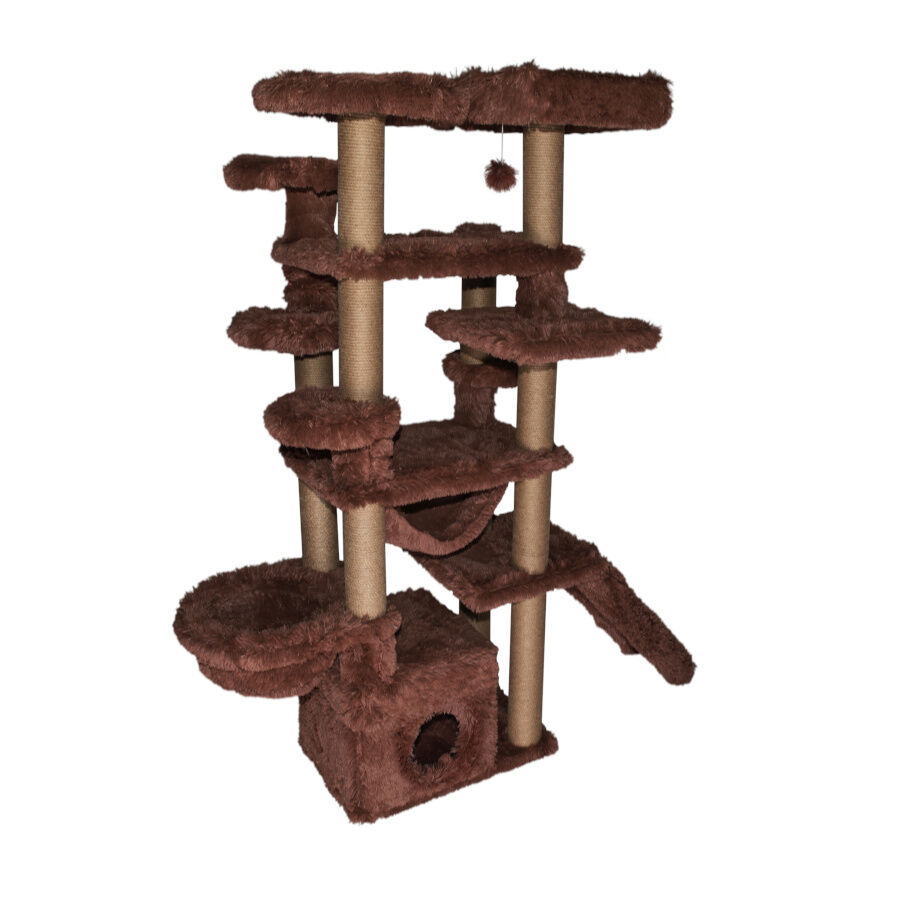 Catshion Roma &Aacute;rvore Arranhador com Gruta Cor de Canela para gatos, , large Imagem n&uacute;mero 2