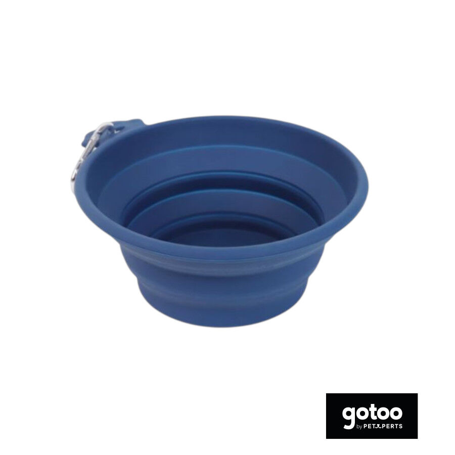 Gotoo Comedouro Dobr&aacute;vel e Port&aacute;til em Silicone Azul para c&atilde;es e gatos, , large Imagem n&uacute;mero 2
