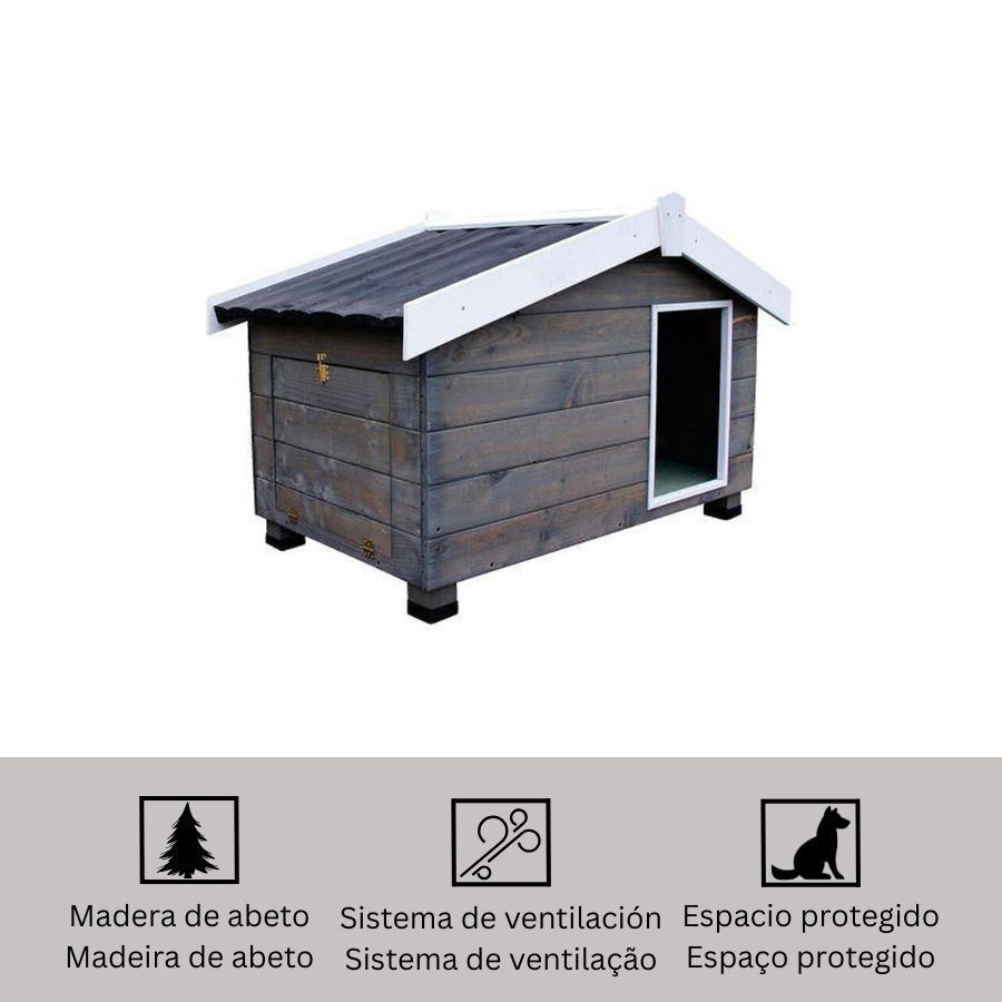 TK-Pet Mountain Casota de Madeira Cinza para c&atilde;es, , large Imagem n&uacute;mero 4