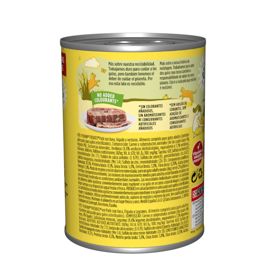 400 g Purina Friskies Adult carne de boi e f&iacute;gado lata para gatos , , large Imagem n&uacute;mero 3