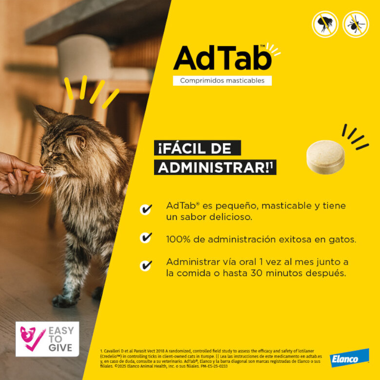 AdTab Comprimidos mastigáveis antiparasitários para gatos,  Imagem número 3 AdTab Comprimidos mastigáveis antiparasitários para gatos, , large Imagem número 3