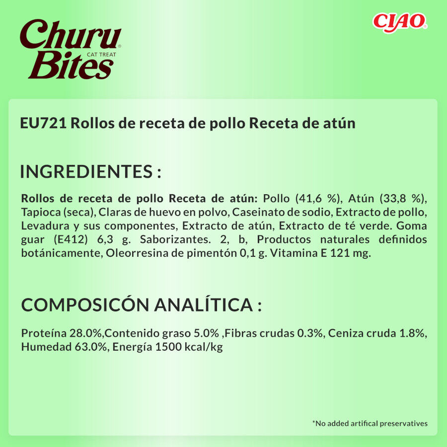 3 saquetas x 10 g Churu Snacks Bites de Atum para gatos, , large Imagem n&uacute;mero 4