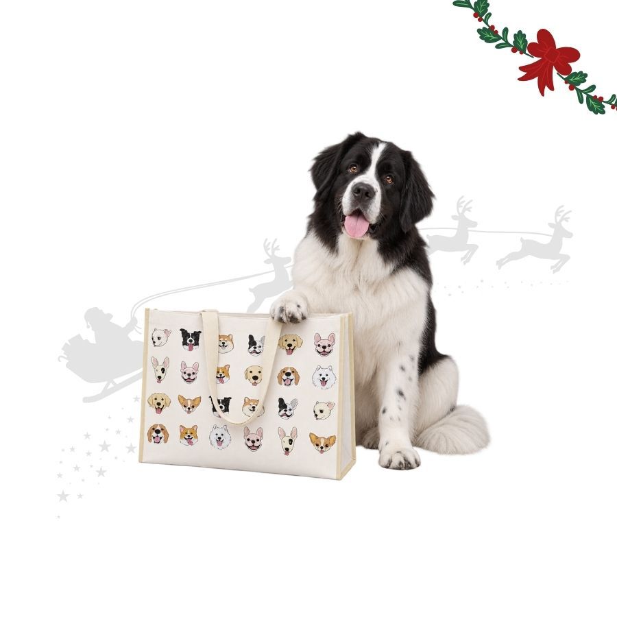 Wonder Christmas Totebag com estampado de c&atilde;o, , large Imagem n&uacute;mero 1
