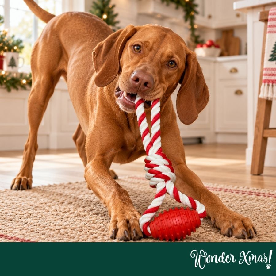 Wonder Christmas Osso com Corda Brinquedo para c&atilde;es, , large Imagem n&uacute;mero 2