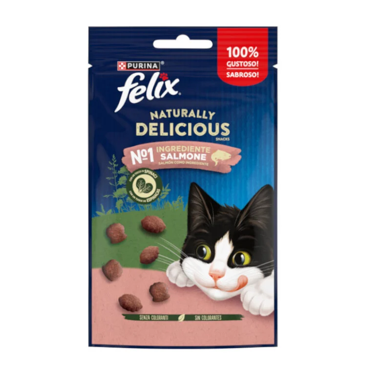 50 g Félix Snacks Naturally Delicious de Salmão para Gatos,  Imagem número 1 50 g Félix Snacks Naturally Delicious de Salmão para Gatos, , large Imagem número 1