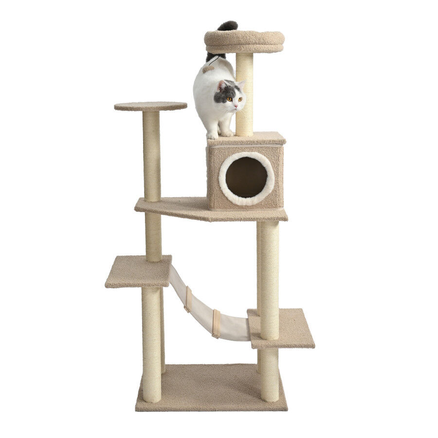 Leeby Boucle Collection &aacute;rvore arranhadora com parque para gatos, , large Imagem n&uacute;mero 6