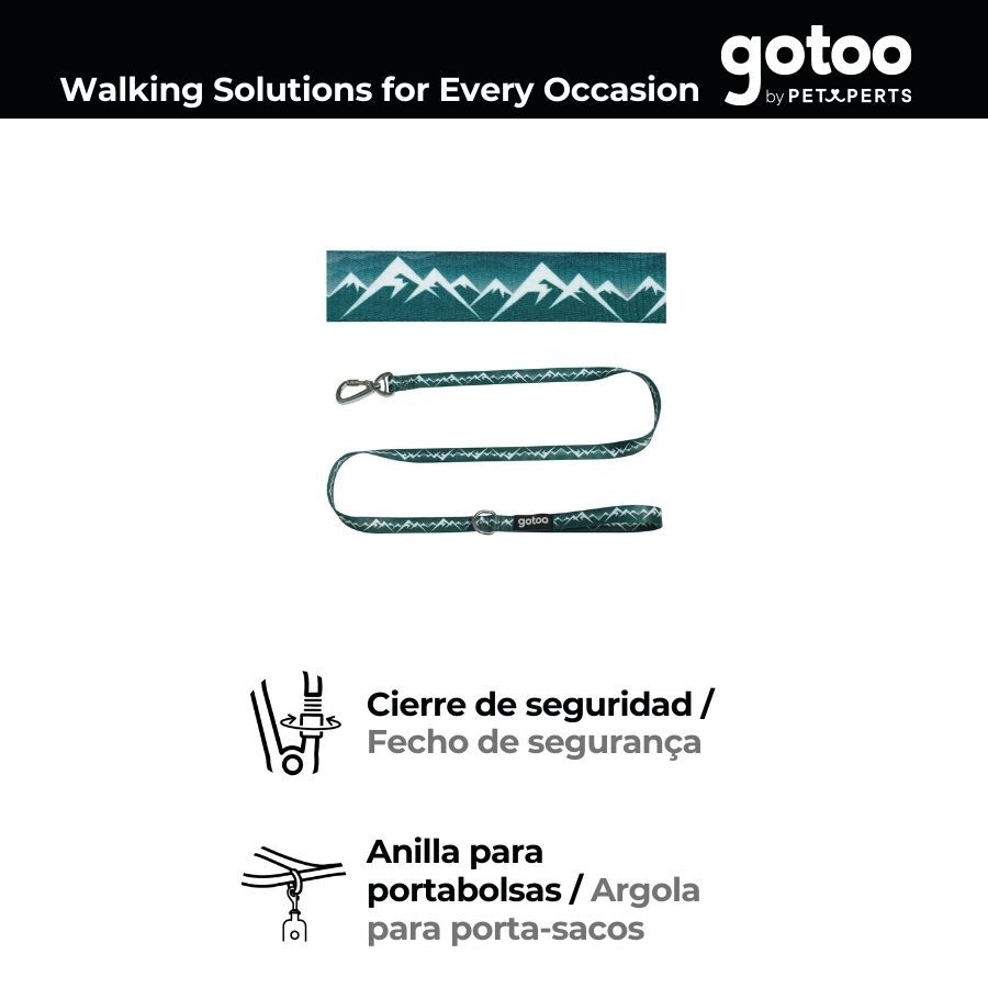 Gotoo trela com mosquet&atilde;o de seguran&ccedil;a verde para c&atilde;es, , large Imagem n&uacute;mero 4