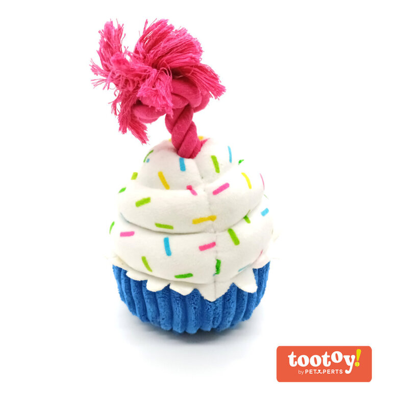 Tootoy! Comfort Birthday Cupcake Cuddler peluche com som para cães,  Imagem número 1 Tootoy! Comfort Birthday Cupcake Cuddler peluche com som para cães, , large Imagem número 1