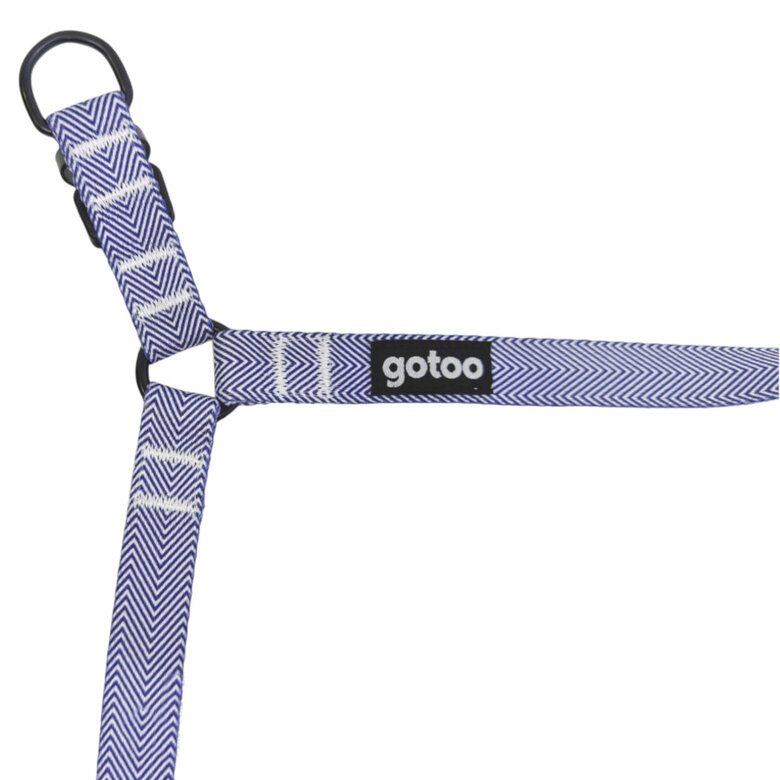 Gotoo Peitoral azul com listras para cães,  Imagem número 4 Gotoo Peitoral azul com listras para cães, , large Imagem número 4