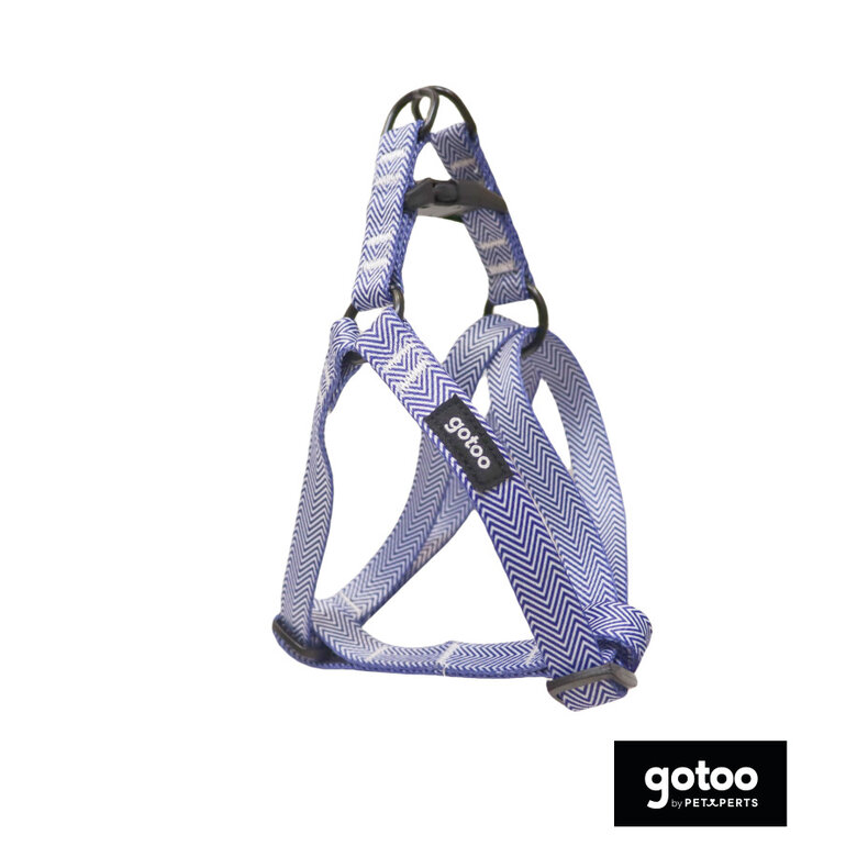 Gotoo Peitoral azul com listras para cães,  Imagem número 2 Gotoo Peitoral azul com listras para cães, , large Imagem número 2