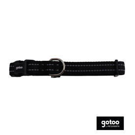 Gotoo Coleira refletora de nylon preta para cães