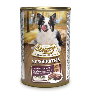 Stuzzy Monoprotein Javali e Amora lata para cães
