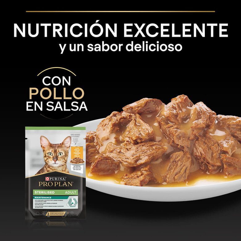 85 g Pro Plan Sterilised Maintenance saquetas com frango em molho para gatos,  Imagem número 5 85 g Pro Plan Sterilised Maintenance saquetas com frango em molho para gatos, , large Imagem número 5