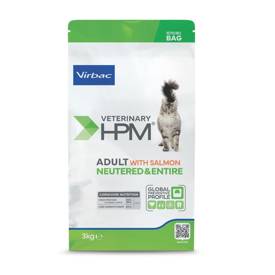 3 kg Virbac HPM Veterinary Pienso Salm&oacute;n para gatos adultos, , large Imagem n&uacute;mero 1