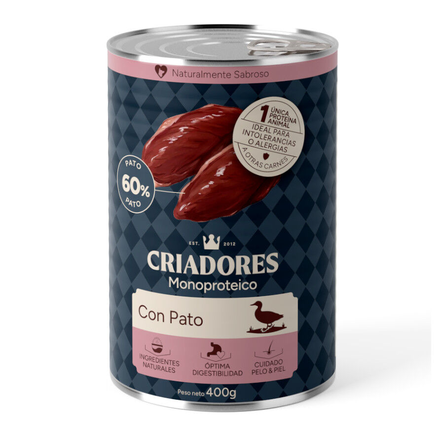 400 g Criadores Monoproteico Comida H&uacute;mida de Pato em lata para c&atilde;es, , large Imagem n&uacute;mero 1
