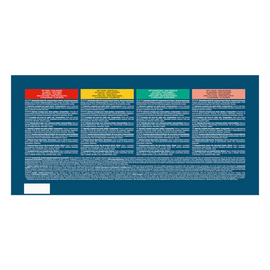 60 uds. de 85 g Gourmet Perle Alimento h&uacute;mido de coelho, vaca, frango e salm&atilde;o  em saquetas para gatos, , large Imagem n&uacute;mero 4