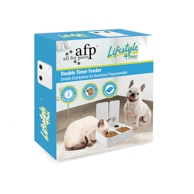 All For Paws Liftstyle4Pets Comedouro Automático Duplo para cães e gatos, , large image number null