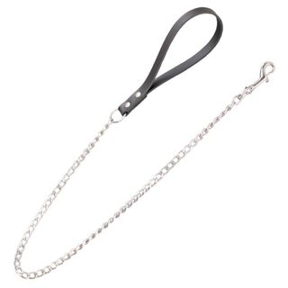 Arppe trela com punho de couro preto para cães