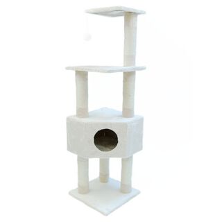 TK-Pet Lira Arranhador con Abrigo Blanco para gatos