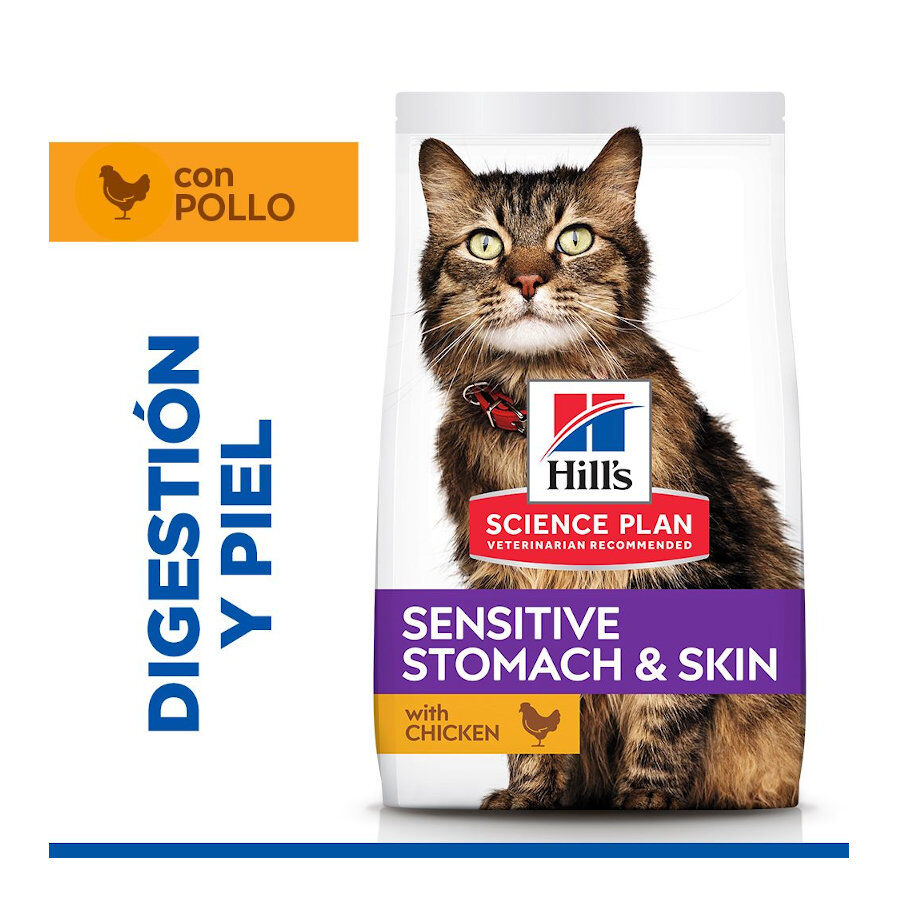 1.5 kg Hill's Adult Science Plan Sensitive Stomach Frango ra&ccedil;&atilde;o para gatos, , large Imagem n&uacute;mero 2