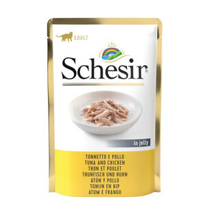 Schesir Adult Atum e Frango saqueta para gatos