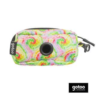 Gotoo Porta sacos de tela tie dye amarelo para cães