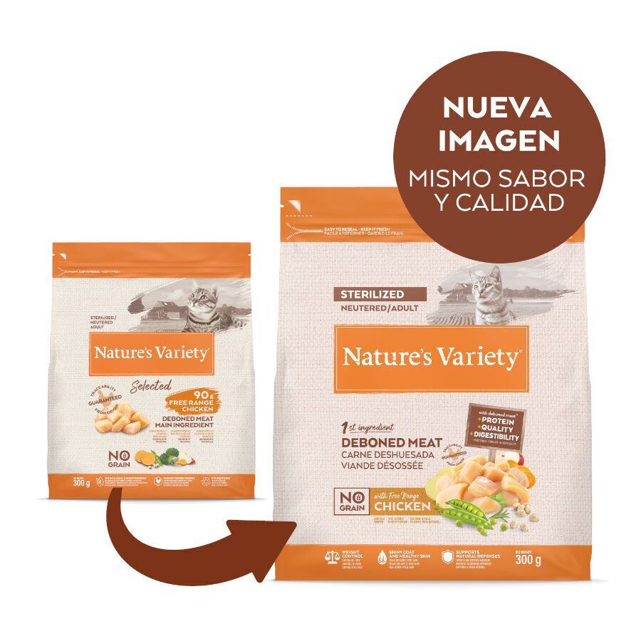 7 kg Nature's Variety No Grain Adult Sterilised Frango ra&ccedil;&atilde;o para gatos, , large Imagem n&uacute;mero 2