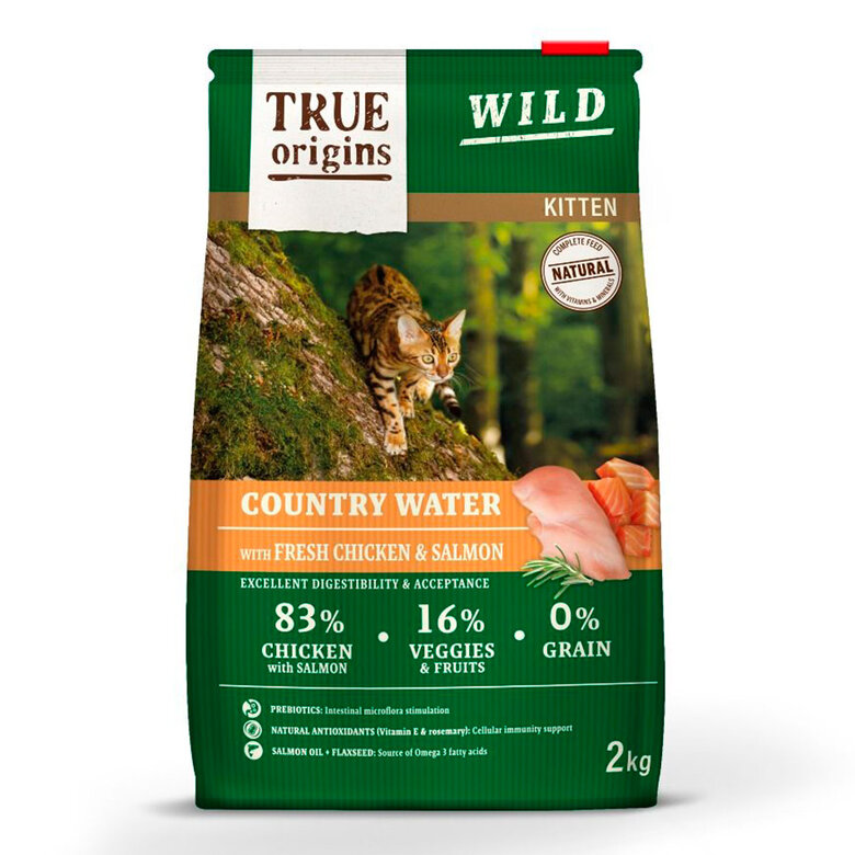 True Origins Wild Kitten Country Water Frango e Salmão ração, , large image number null