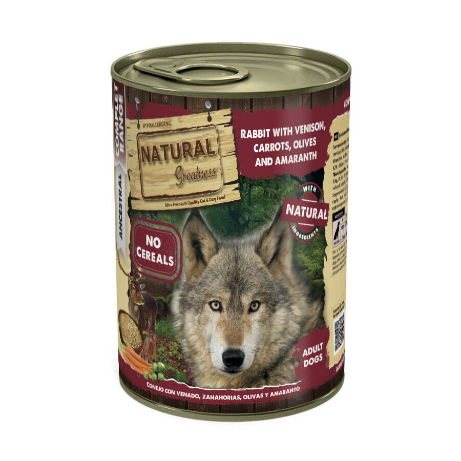 400 g Natural Greatness Coelho com Veado Lata para c&atilde;es, , large Imagem n&uacute;mero 1