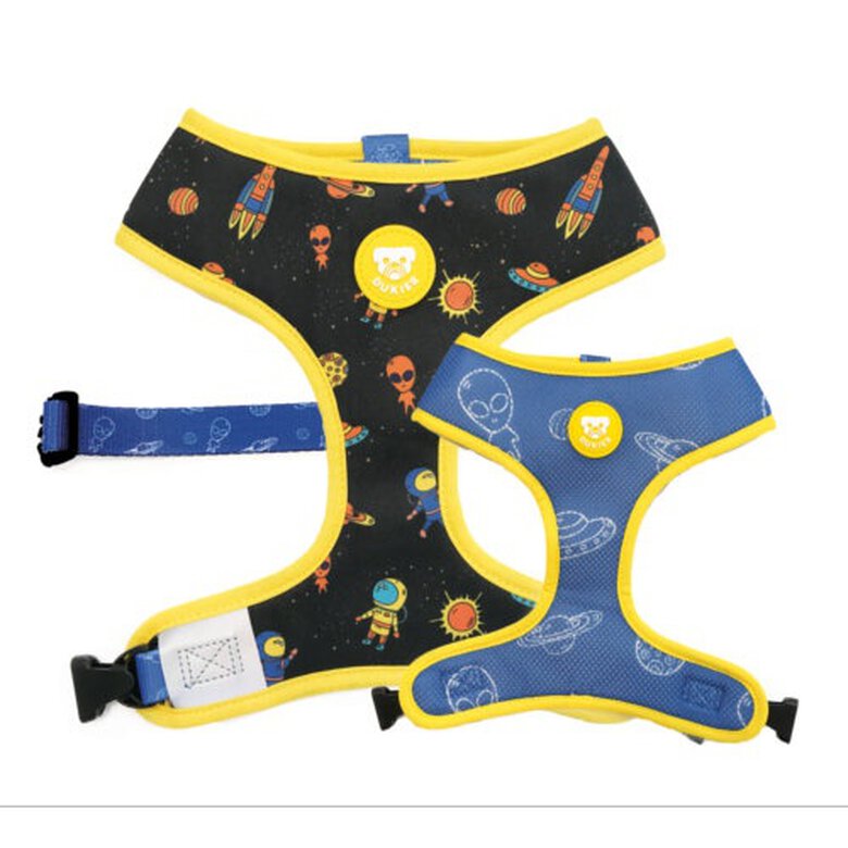 Dukier Space Peitoral reversível com estampado espacial para cães,  Imagem número 1 Dukier Space reversible universo arnés para perros Imagem número 1