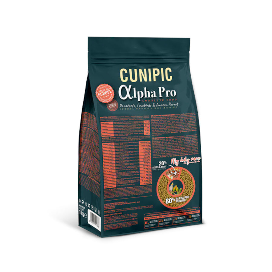 1 kg Cunipic Alpha Pro Medium Sized Birds Natural Blend Comida para Papagaios, , large Imagem n&uacute;mero 2